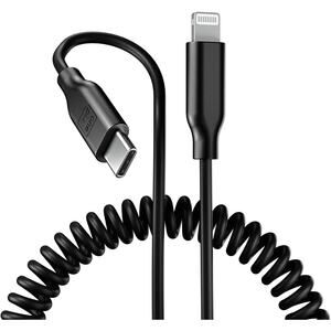 OnePix Coiled Charging Cable - USBC to Lightning - MiFi Certified - 5FT - Fast